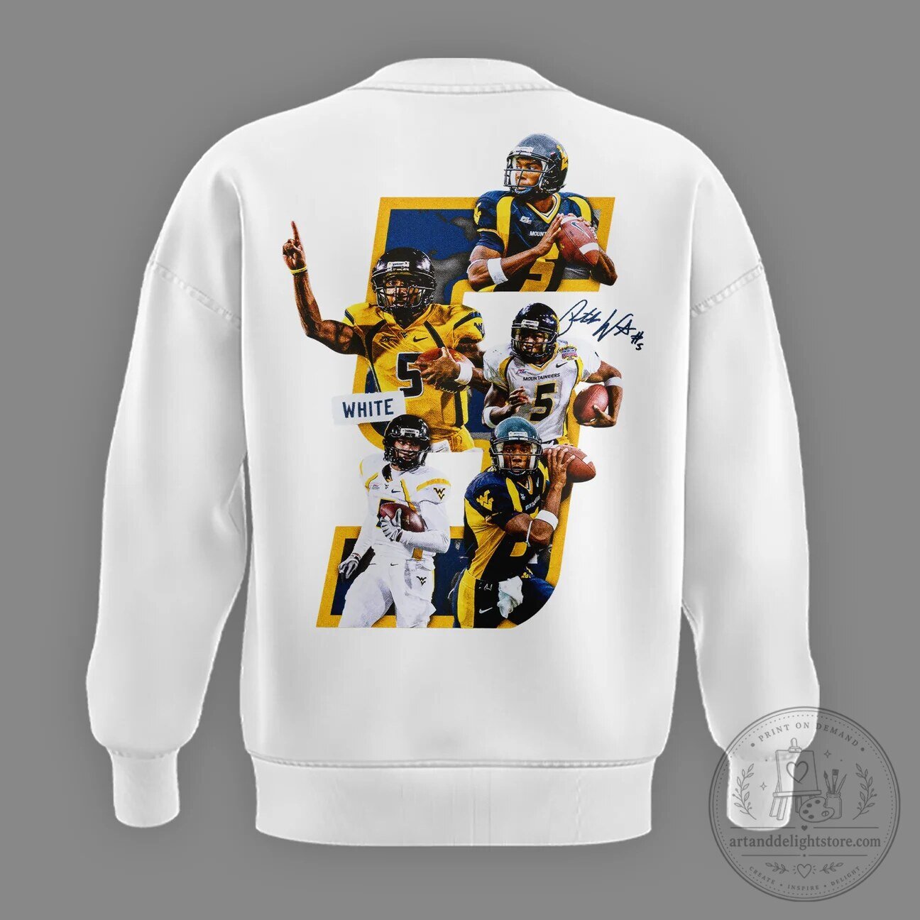 West Virginia Pat White Mountaineer Legend College Football Sweatshirt 5 West Virginia Pat White Mountaineer Legend College Football Sweatshirt