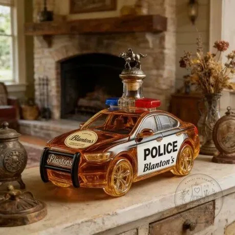 Police Car Shaped Glass Whiskey Decanter with Crown Stopper 5 Police Car Shaped Glass Whiskey Decanter with Crown Stopper