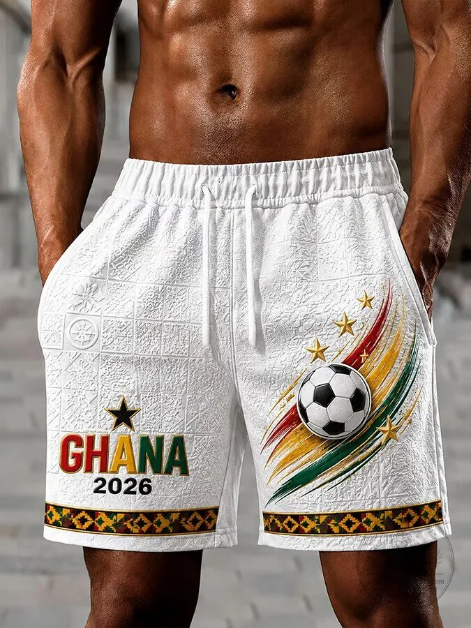 Ghana Football Soccer Team World Cup 2026 Mens White Athletic Shorts