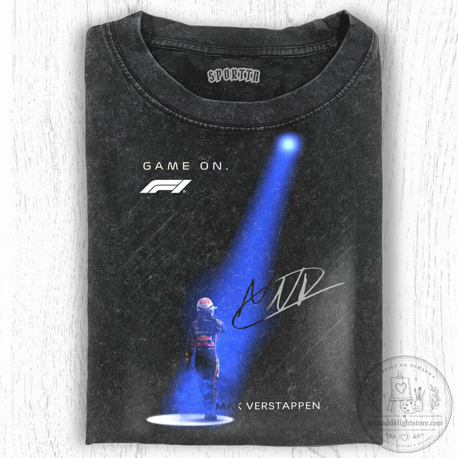 Max Verstappen F1 Racing Game On Signature Graphic T-Shirt