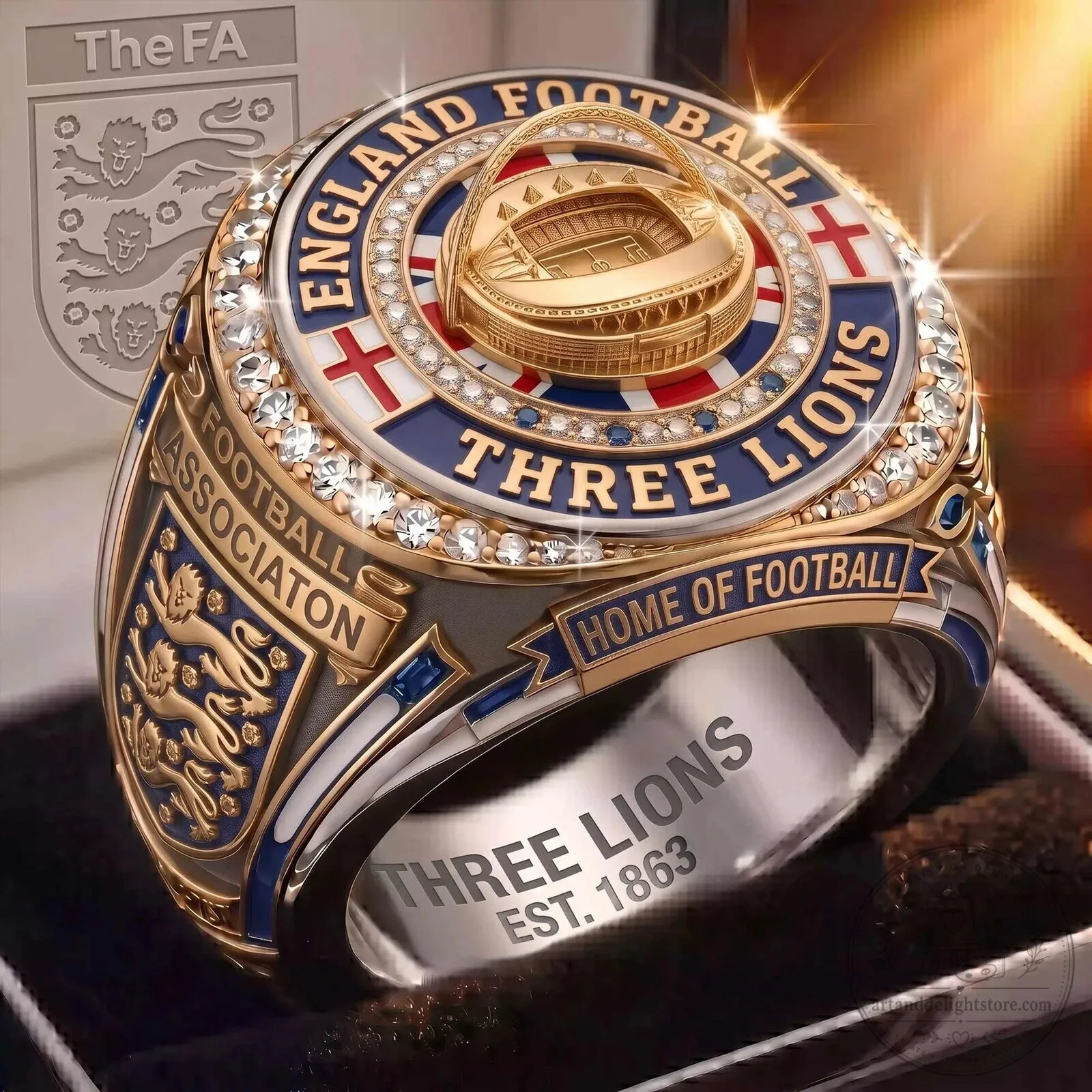 England Football Association Three Lions Wembley Stadium Championship Ring