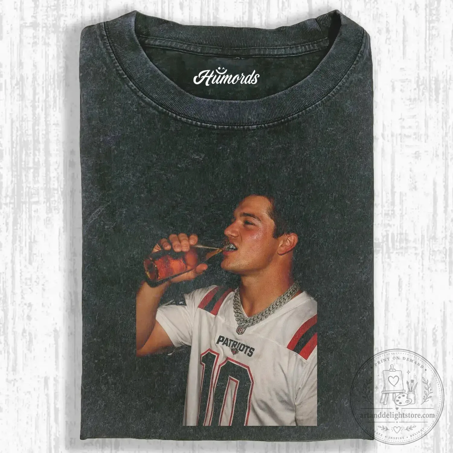 Drake Maye Patriots Football Player Drinking T-Shirt