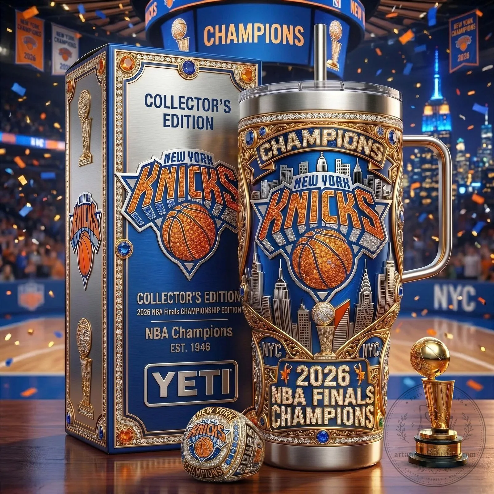 Collector's Edition Tumbler for 2026 NBA Finals Champions - New York Knicks