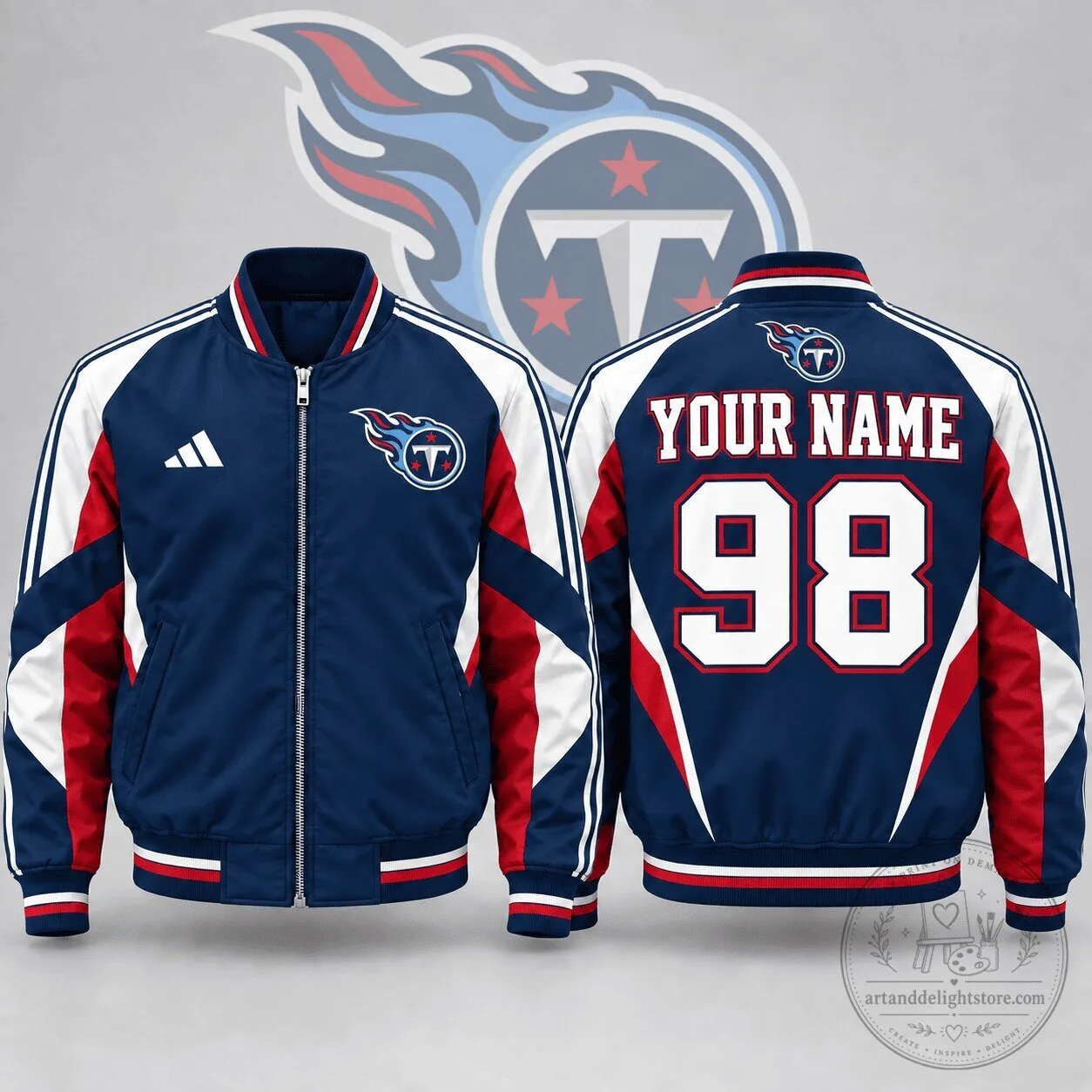 Tennessee Titans Personalized NFL Team Bomber Jacket