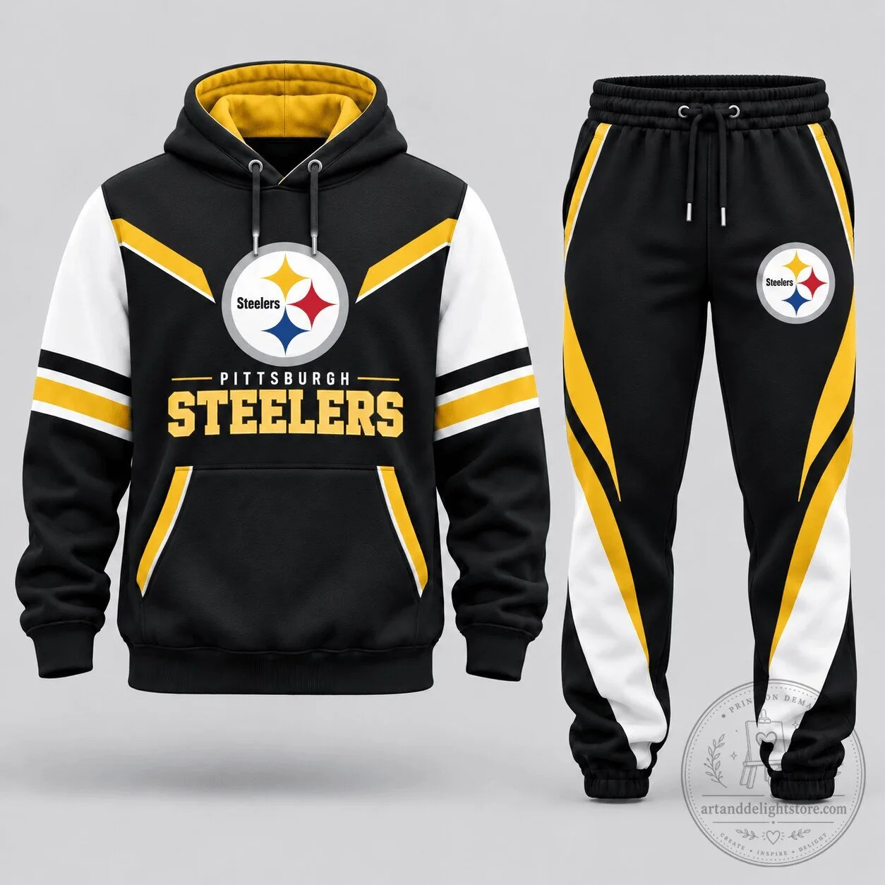 Hoodie and Jogger Pants Set for Pittsburgh Steelers Football Fans