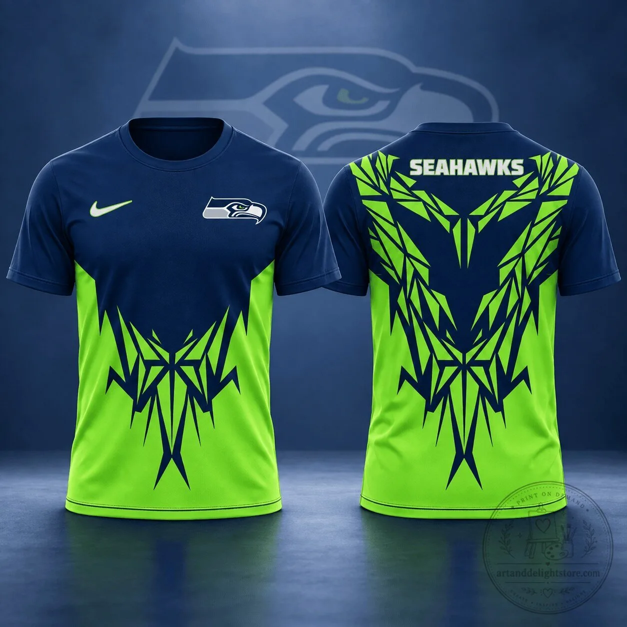 Seattle Seahawks NFL Football Club Tribal Graphic T-Shirt
