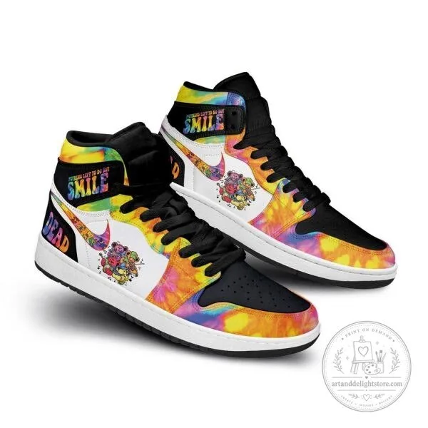 Grateful Dead Dancing Bears Tie Dye High Top Canvas Shoes