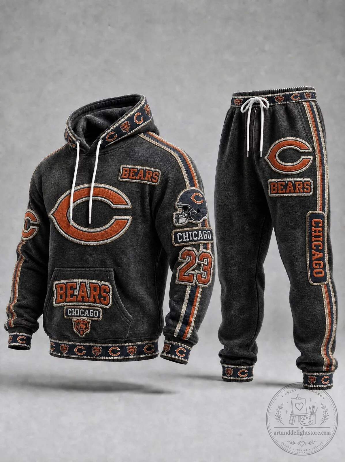 Chicago Bears Football Team Hoodie and Sweatpants Set