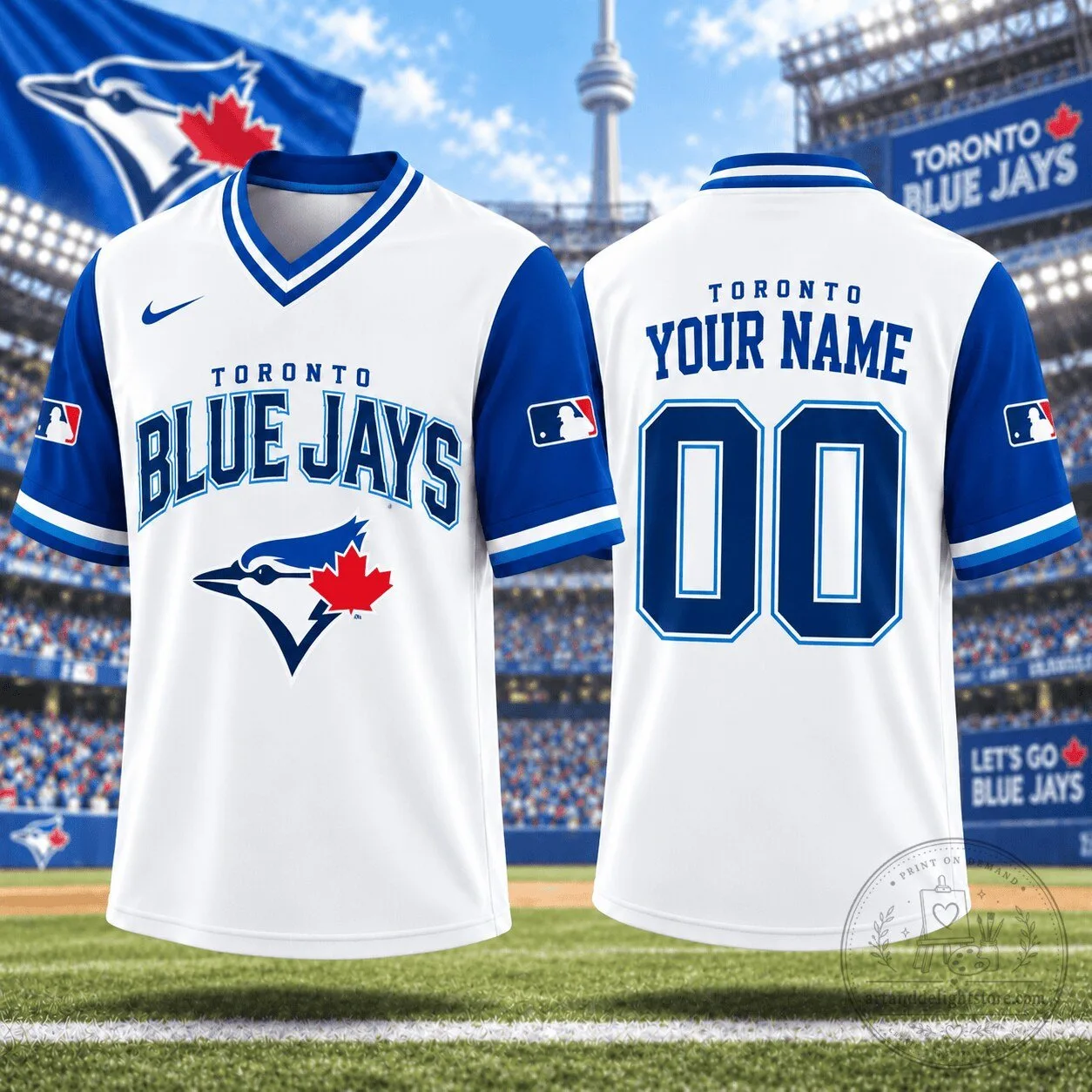 Custom Blue Jays Shirt with Name and Number - Toronto Blue Jays Baseball Jersey