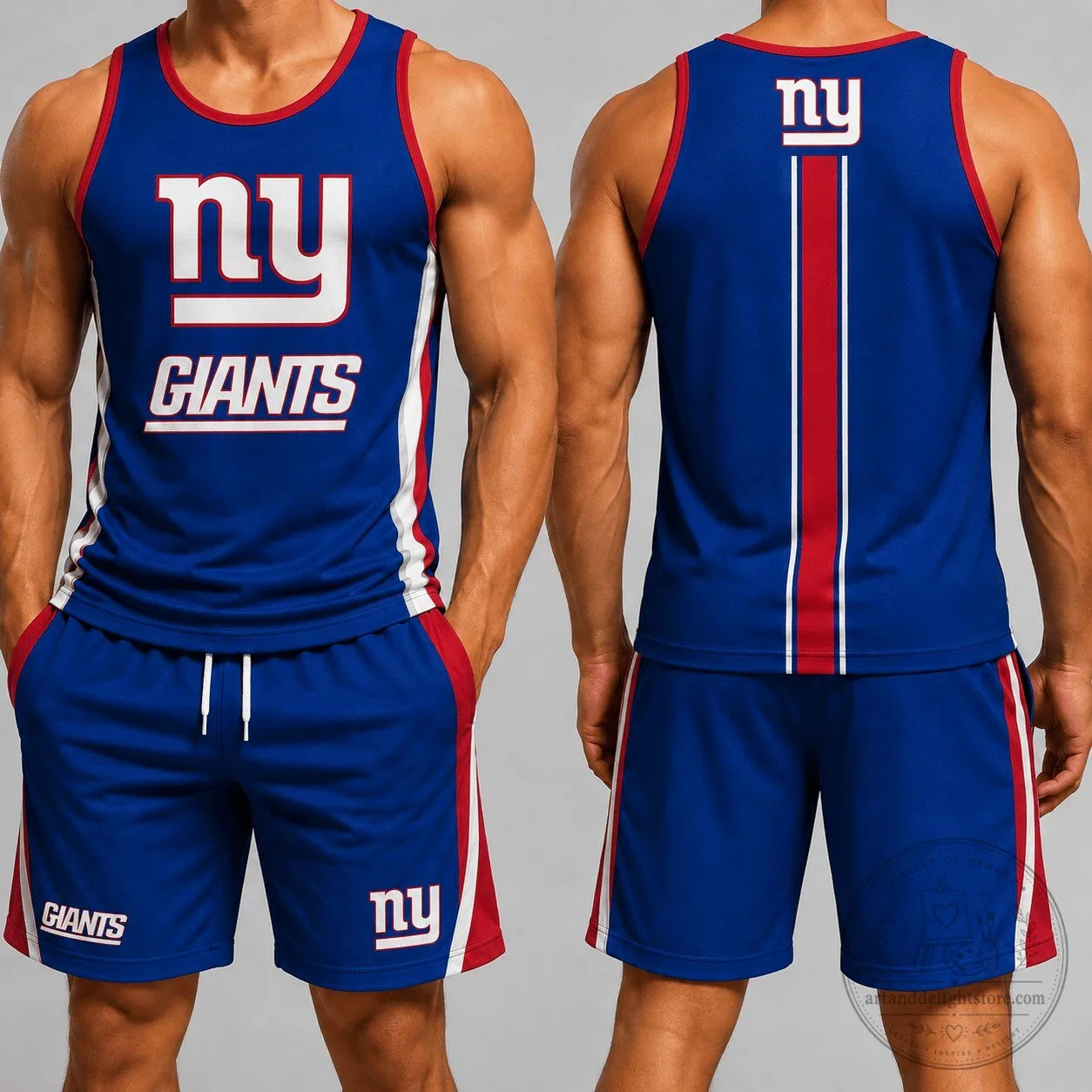 New York Giants NFL Football Team Royal Blue Tank Top and Shorts Set