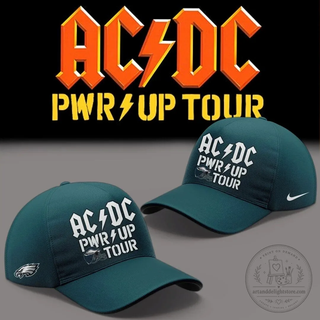 AC/DC Power Up Tour Philadelphia Eagles Green Baseball Cap Hat