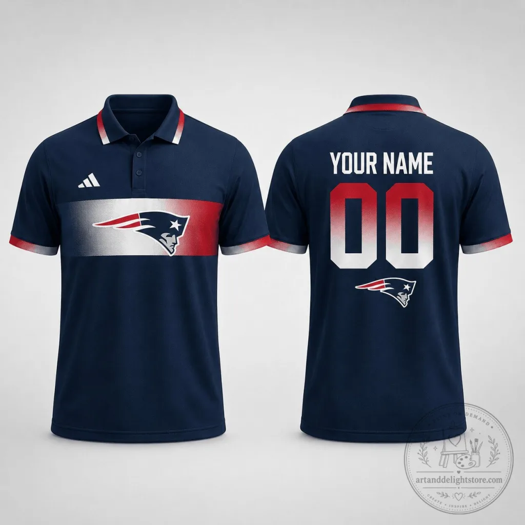 New England Patriots Personalized Polo Shirt New England Patriots Personalized Polo Shirt