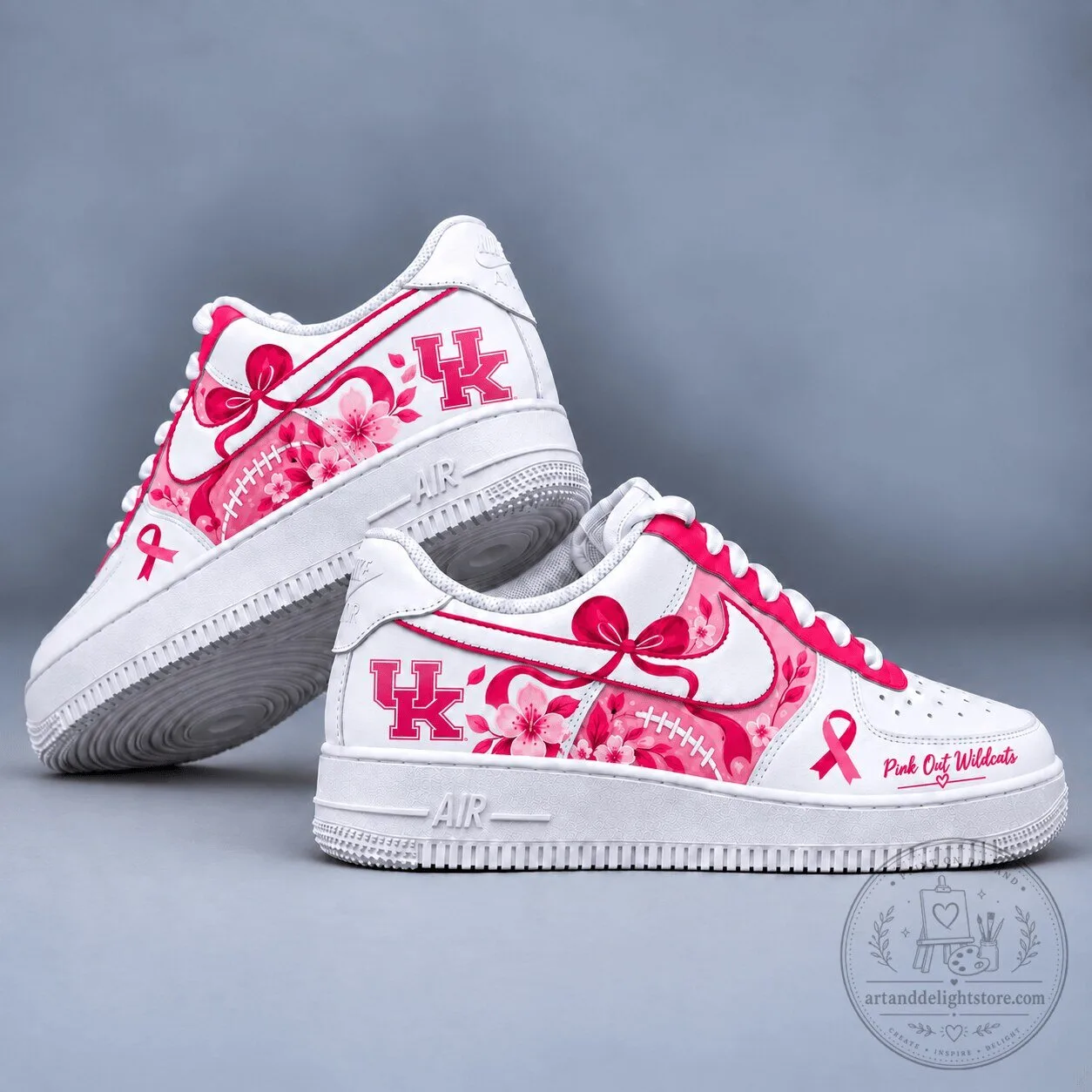 Kentucky Wildcats Pink Out Breast Cancer Awareness Floral Design Shoes