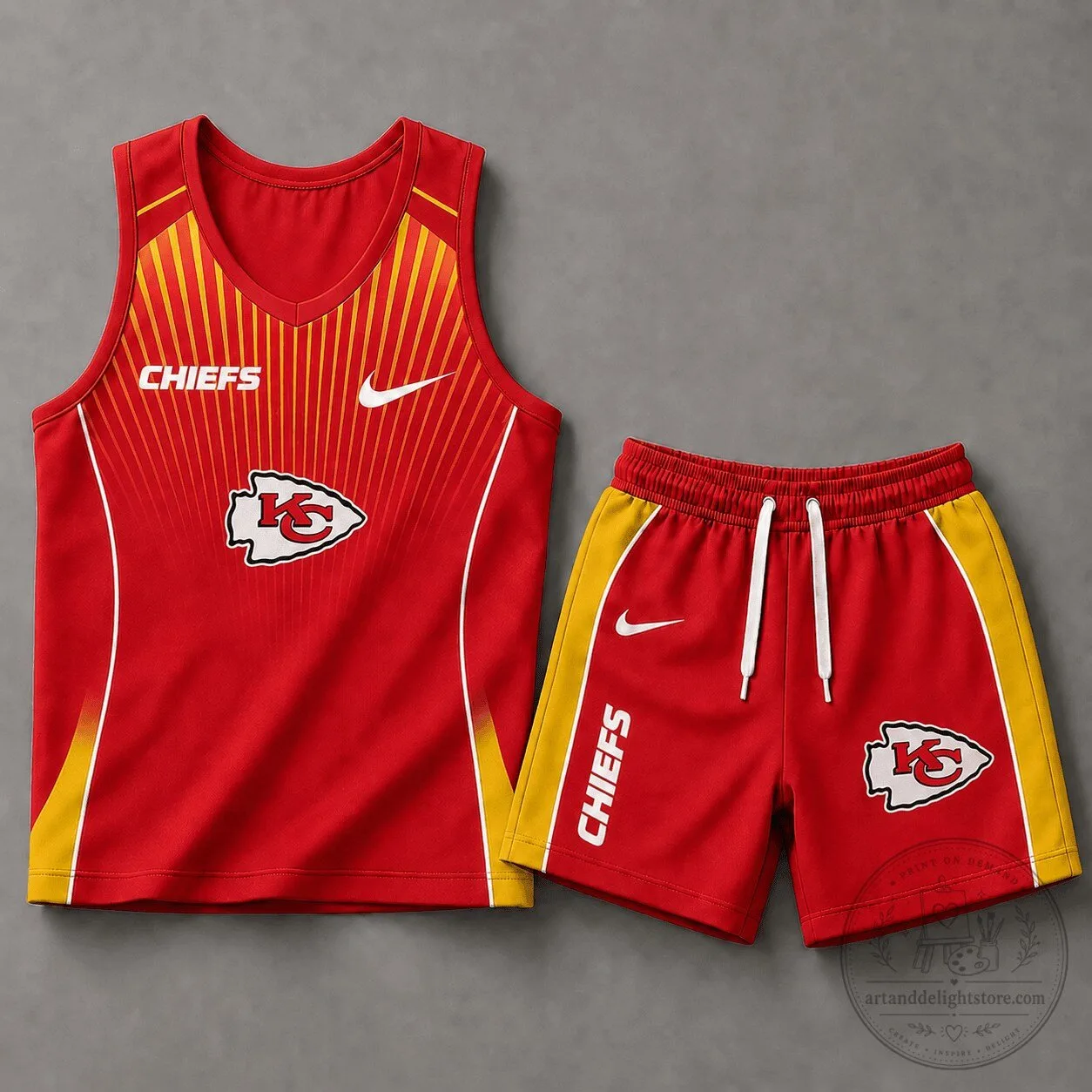 Kansas City Chiefs National Football League Velocity Stripe Tank Top and Shorts Set