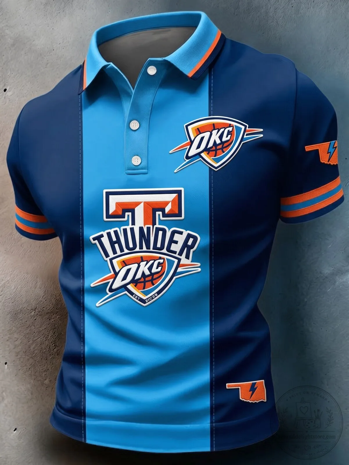 Oklahoma City Thunder Basketball Fan Polo Shirt for Men
