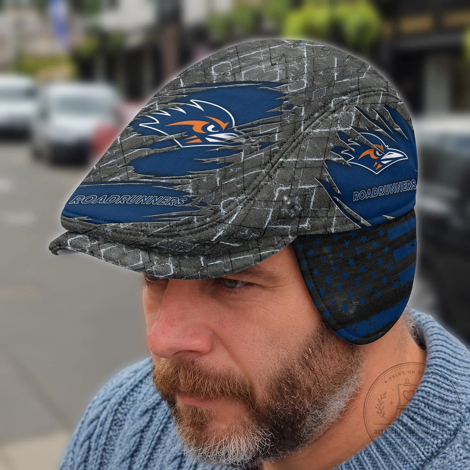 UTSA Roadrunners Flat Cap with Foldable Ear Flaps