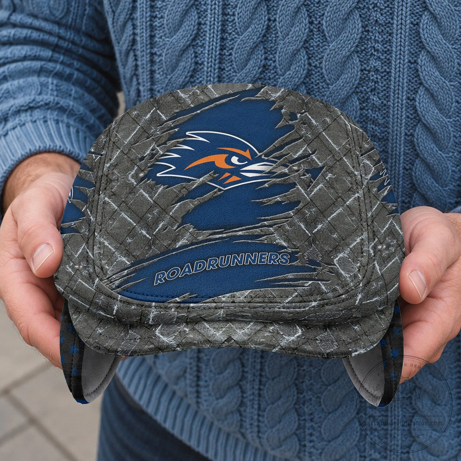UTSA Roadrunners Flat Cap with Foldable Ear Flaps 7 UTSA Roadrunners Flat Cap with Foldable Ear Flaps