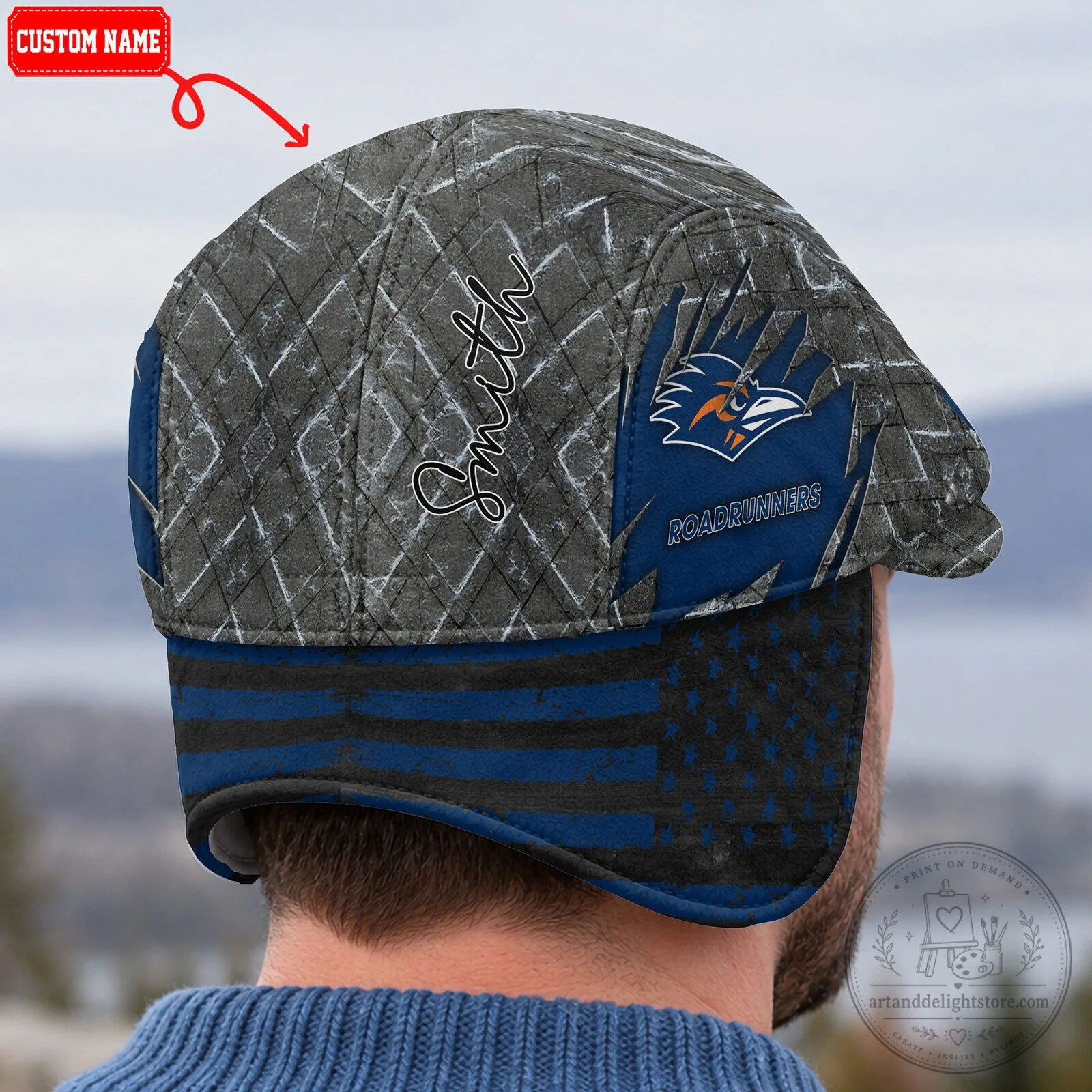 UTSA Roadrunners Flat Cap with Foldable Ear Flaps 8 UTSA Roadrunners Flat Cap with Foldable Ear Flaps
