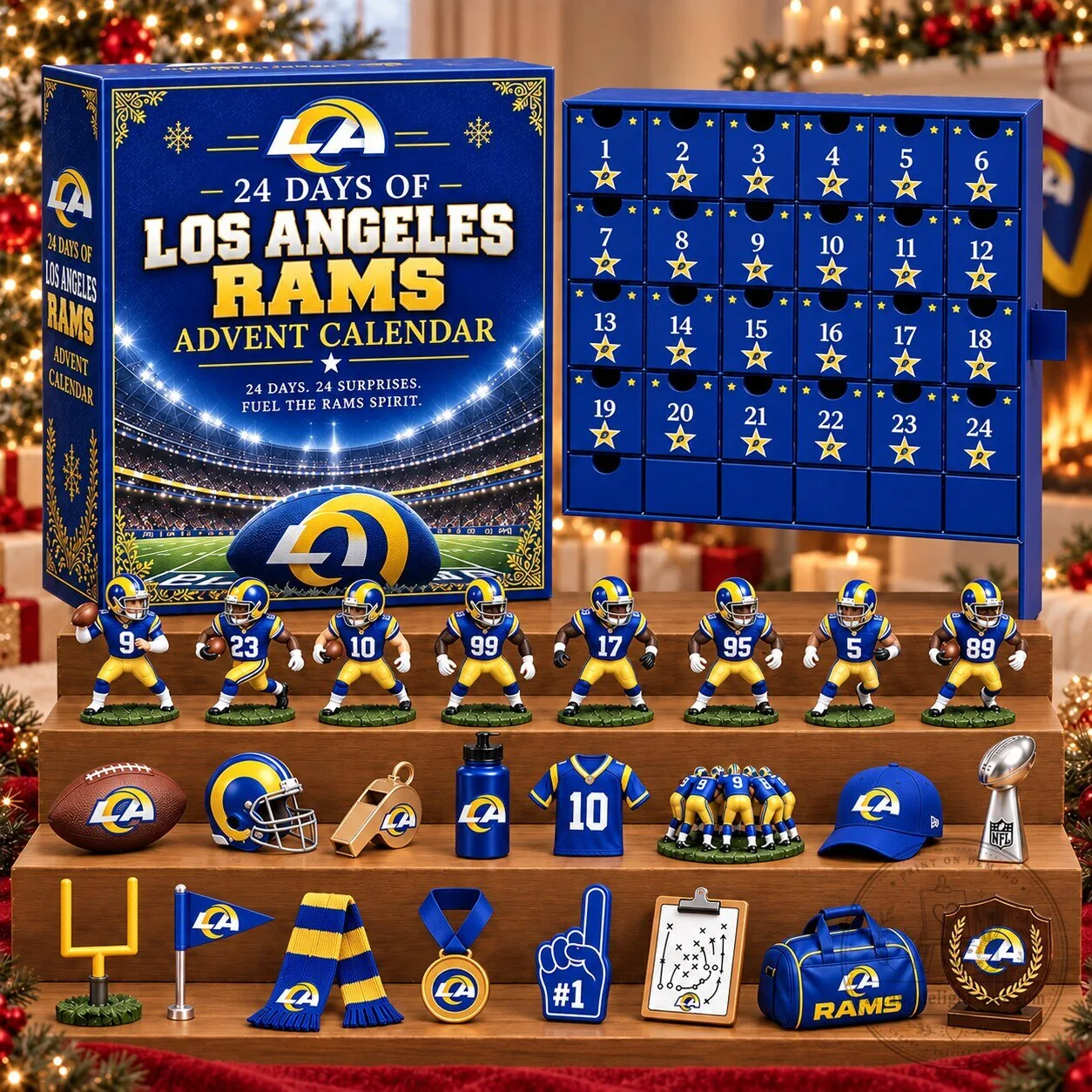 Los Angeles Rams NFL Football Team 24 Day Advent Calendar with Figurines