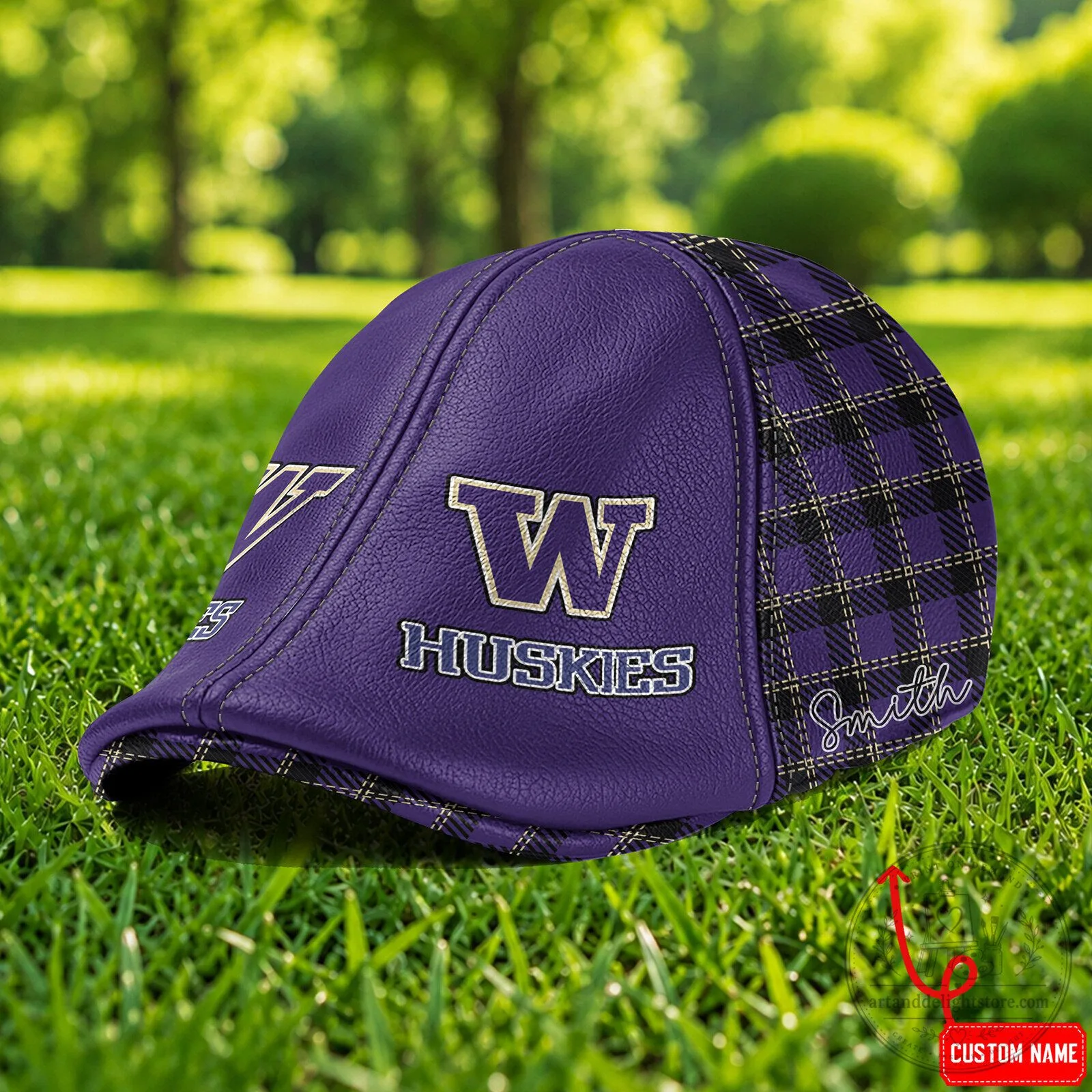 Washington Huskies NCAA Personalized Ivy Cap Flat Cap