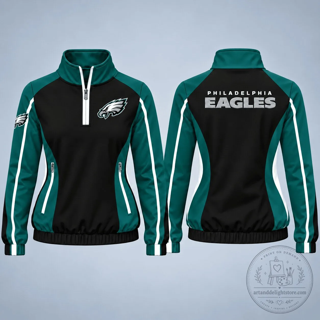 Philadelphia Eagles National Football League Quarter-Zip Pullover Jacket