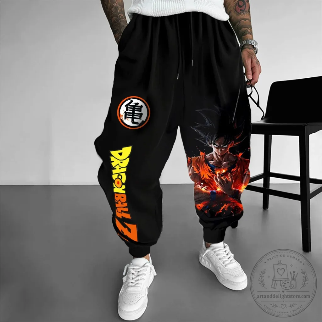 Dragon Ball Z Goku Super Saiyan Graphic Print Black Jogger Pants Dragon Ball Z Goku Super Saiyan Graphic Print Black Jogger Pants