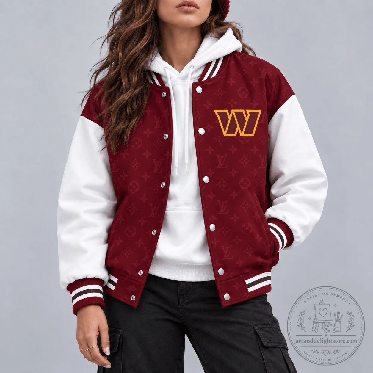 Washington Commanders NFL Monogram Varsity Bomber Jacket