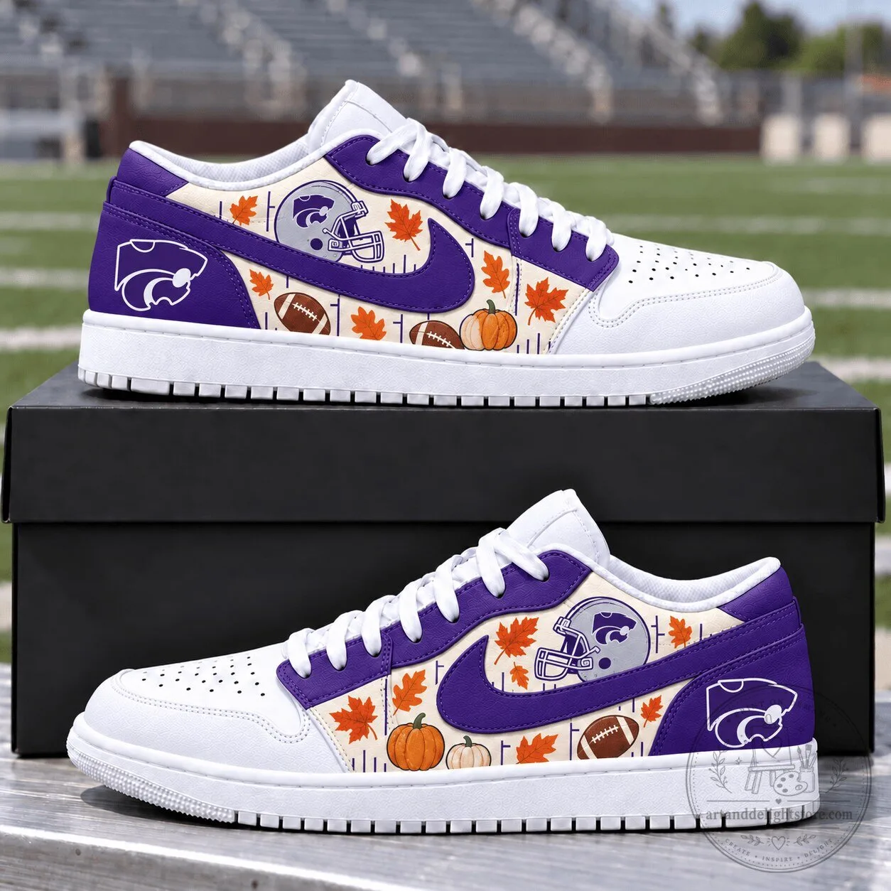 Kansas State Wildcats Fall Vibe Custom Printed Low Top Sneakers