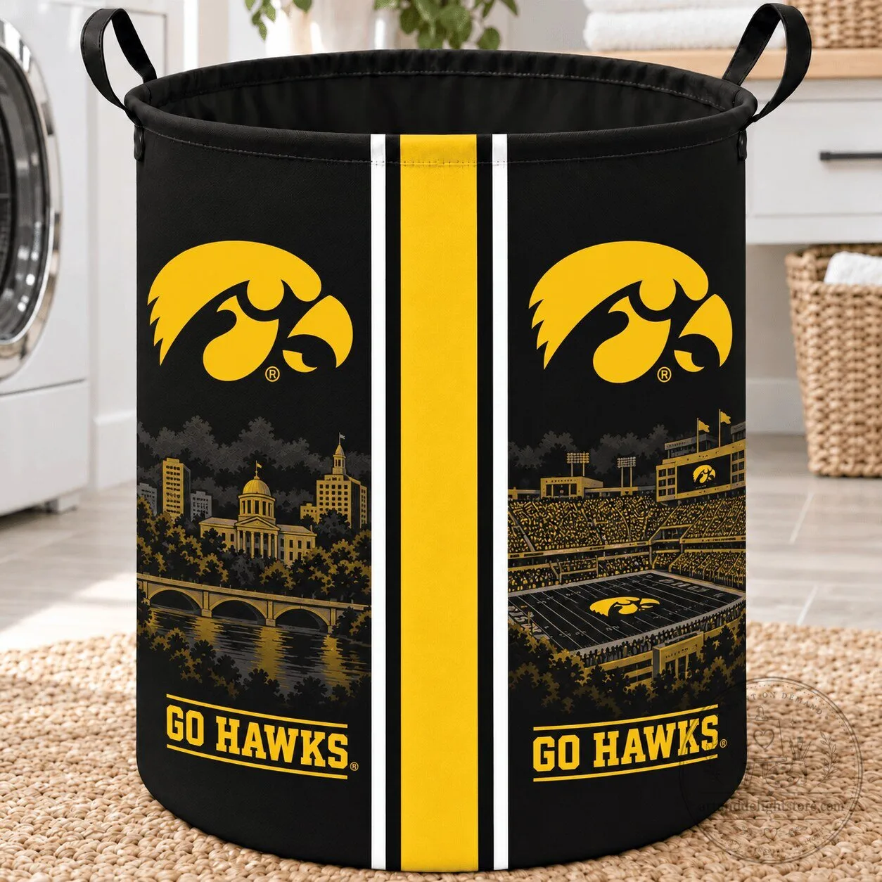 Iowa Hawkeyes Go Hawks College Football Fan Laundry Basket