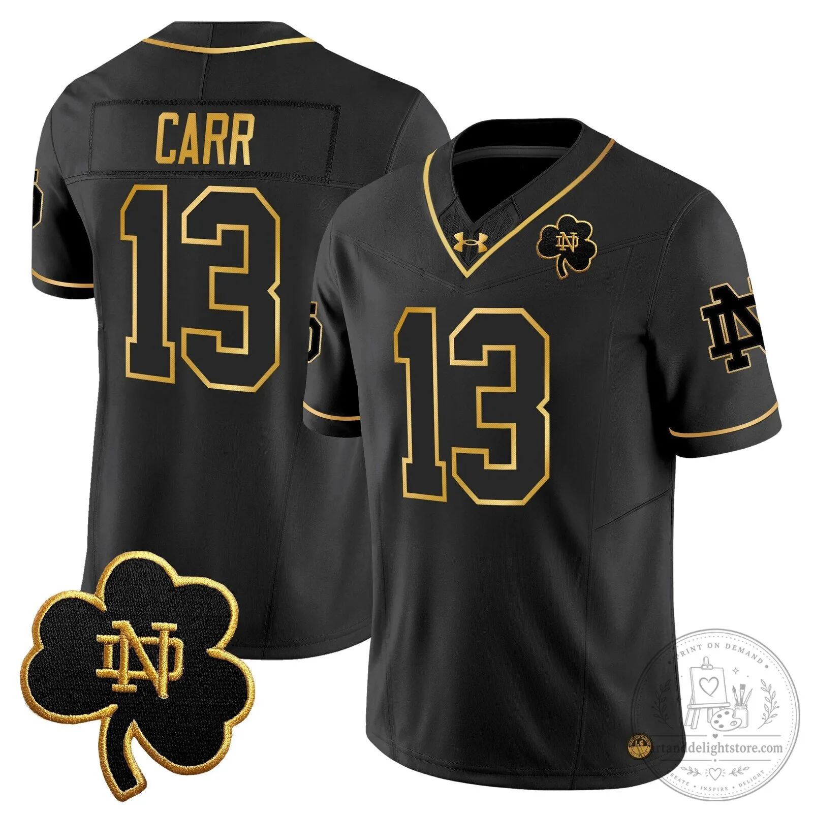 Notre Dame Fighting Irish Black and Gold Football Jersey