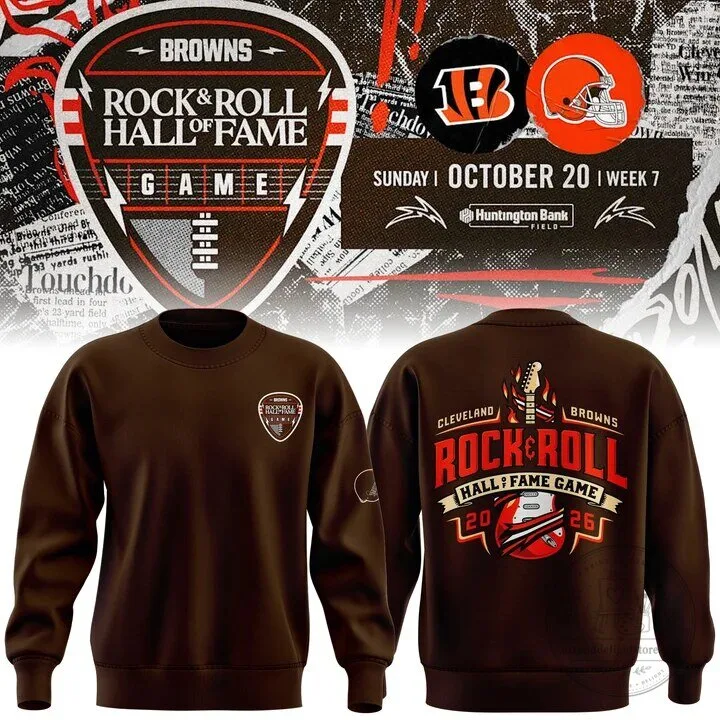 Cleveland Browns Rock and Roll Hall of Fame Game 2026 Commemorative Sweatshirt