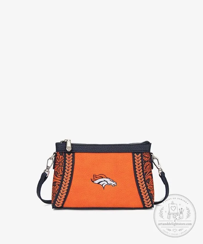 Denver Broncos NFL Football Team Braided Crossbody Bag Purse