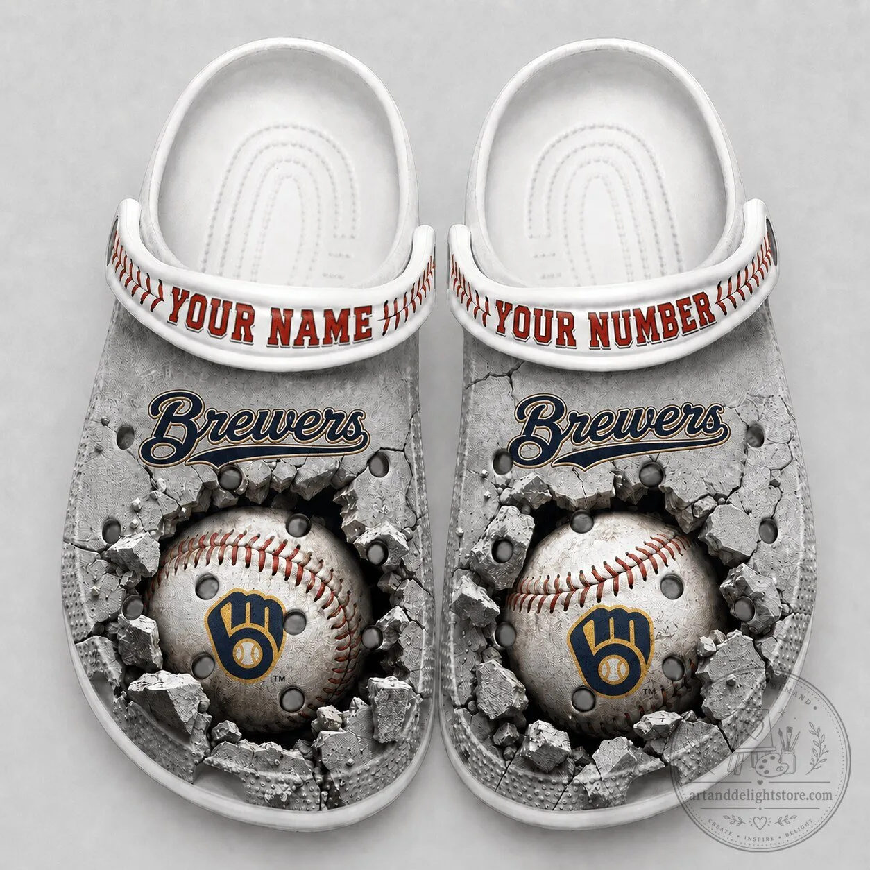 Milwaukee Brewers Baseball Team Cracked Design Shoes