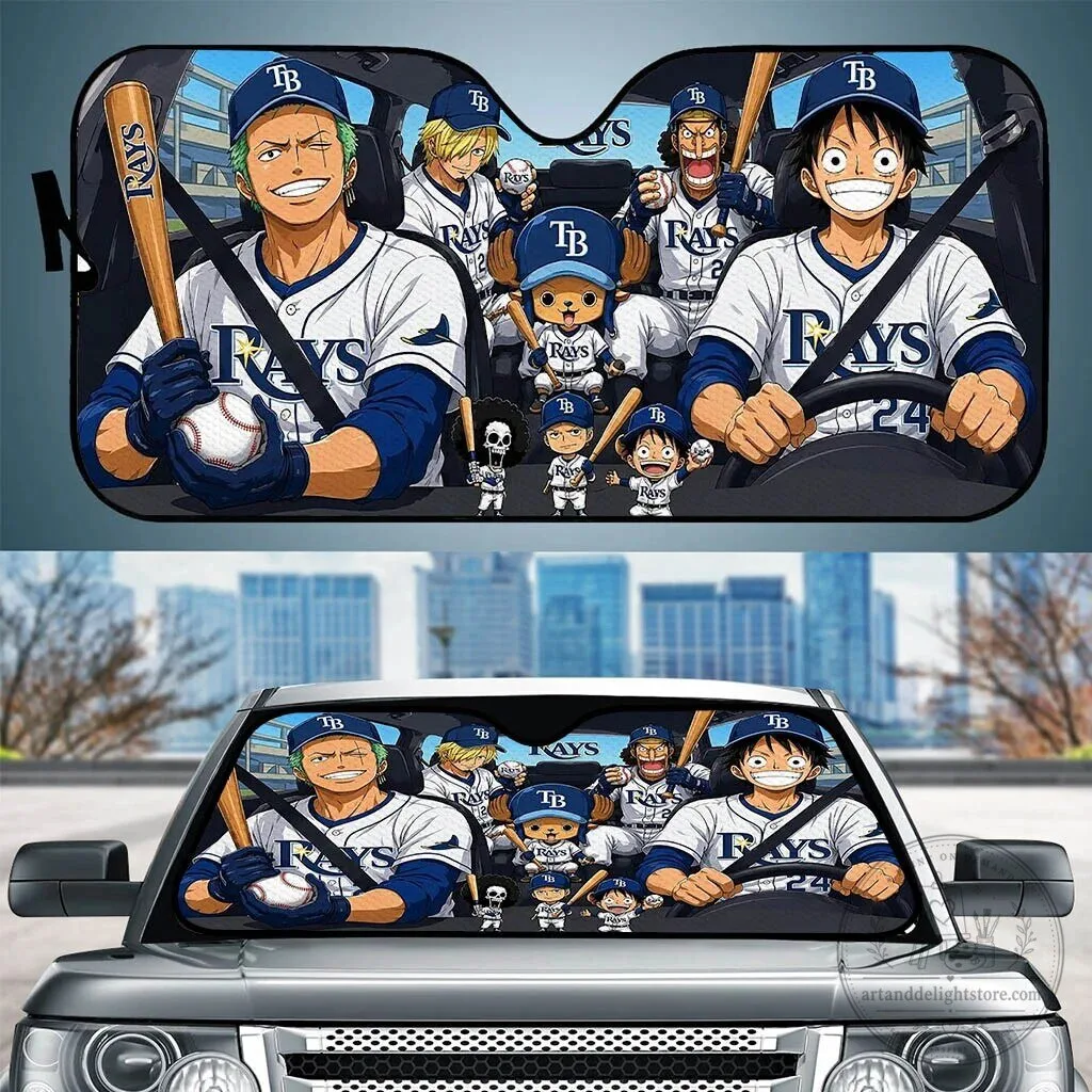 Tampa Bay Rays Baseball Anime Car Sunshade Windshield Cover