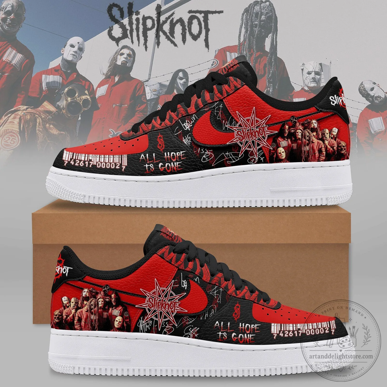 Slipknot All Hope Is Gone Album Cover Art Custom Printed Shoes