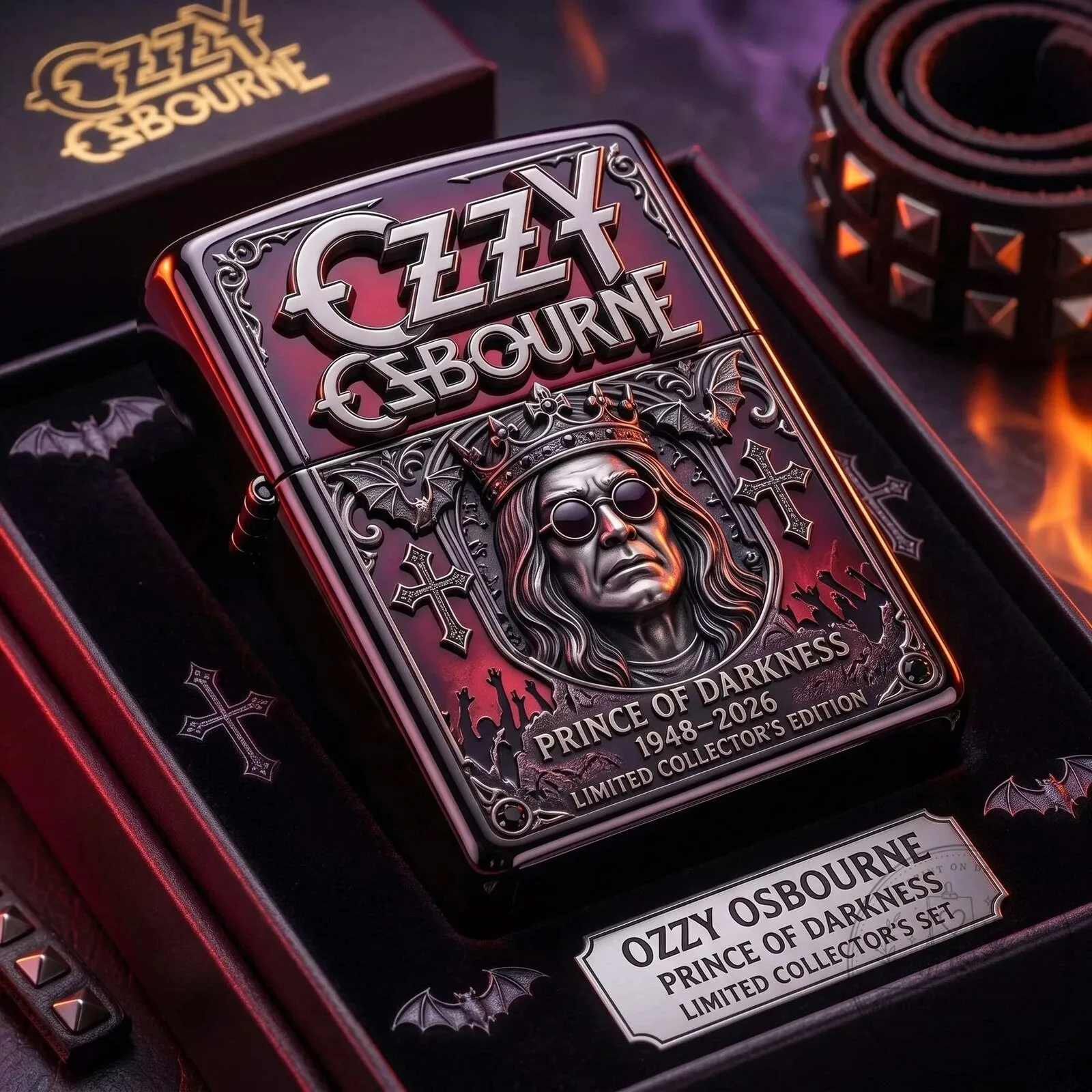 Collector's Edition Zippo Lighter of Ozzy Osbourne: Prince of Darkness Limited Release