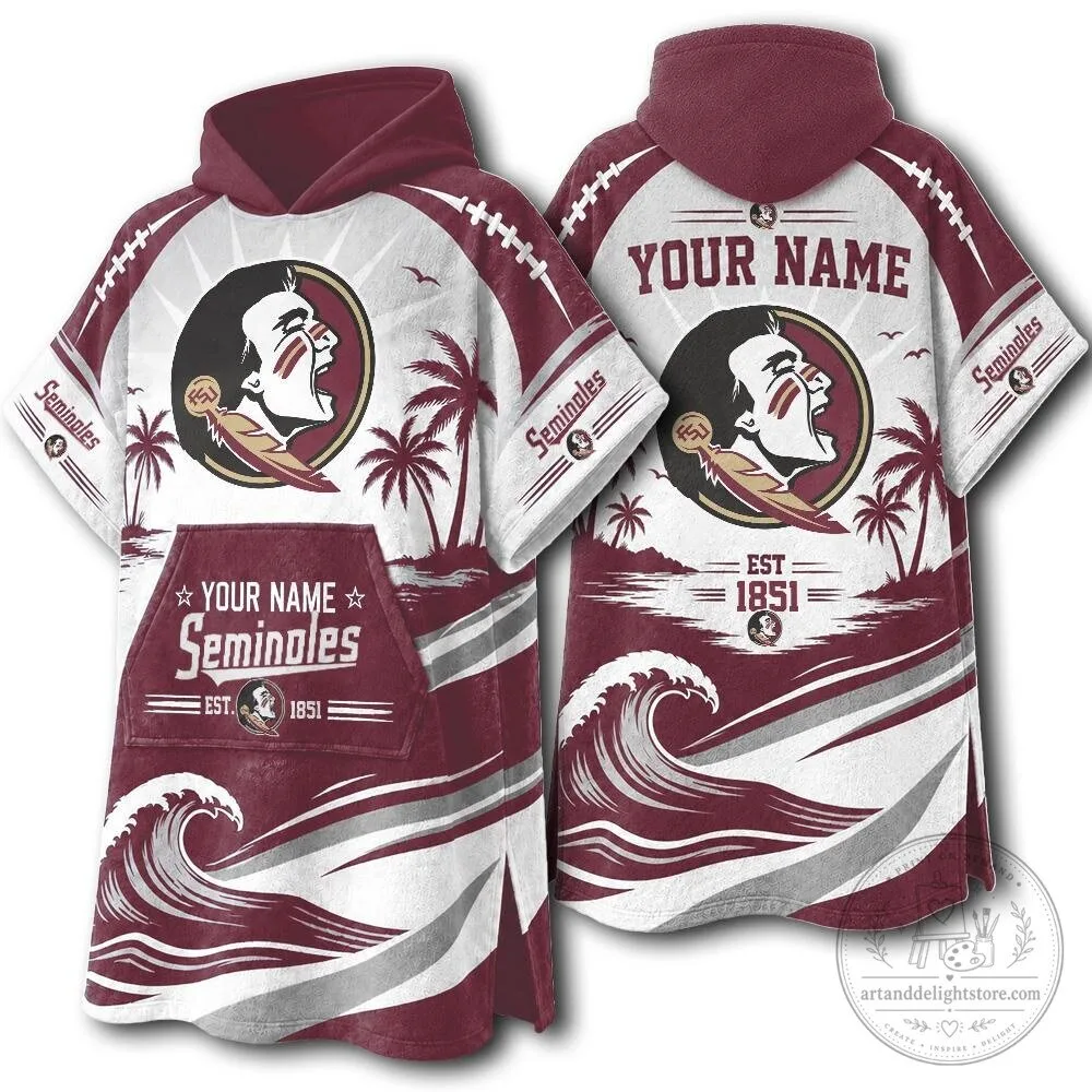 Florida State Seminoles Custom Beach Hooded Poncho Towel
