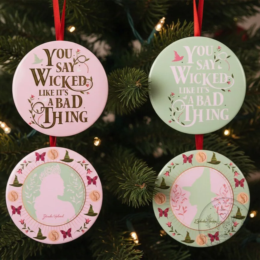 Wicked Musical Glinda Elphaba Christmas Tree Holiday Ornament
