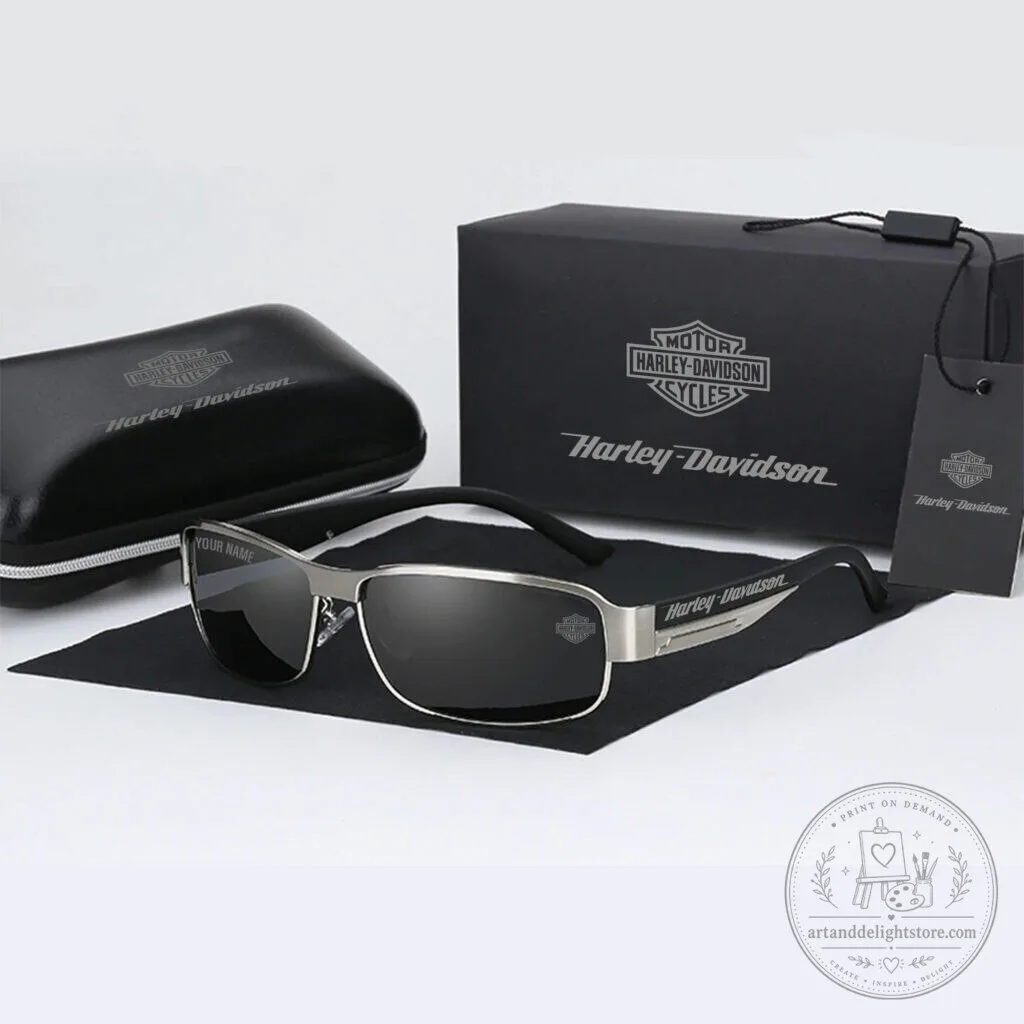 Harley-Davidson Motorcycle Polarized Sunglasses for Men, Custom Name Eyewear