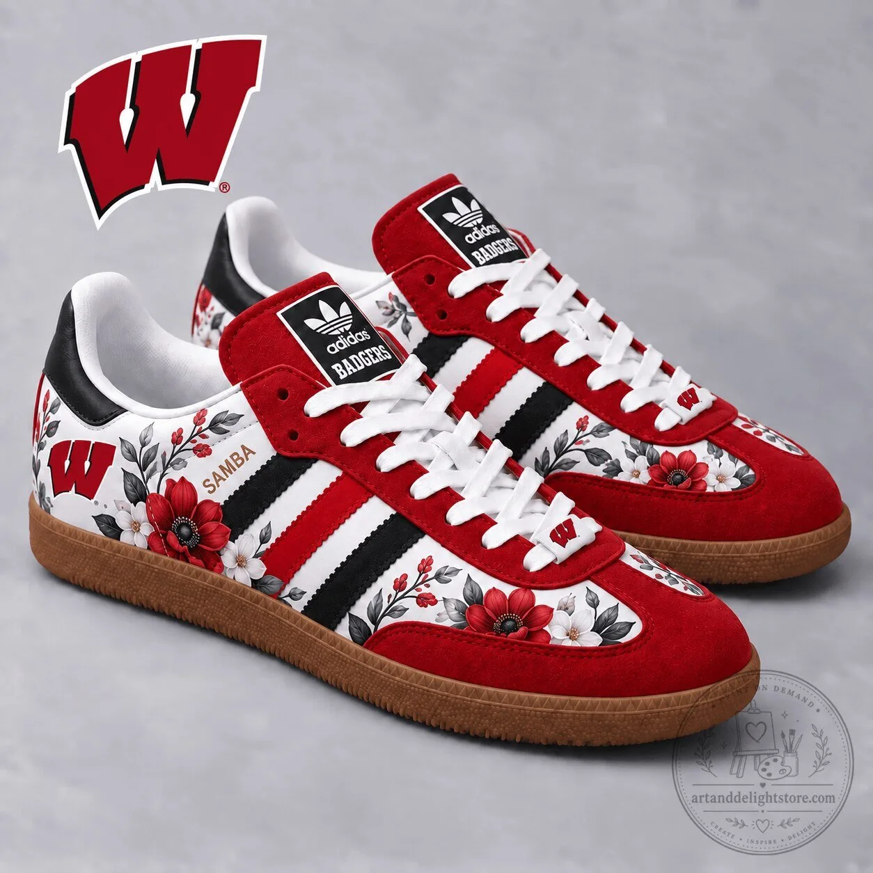 Wisconsin Badgers NCAA Heritage Floral Samba Shoes