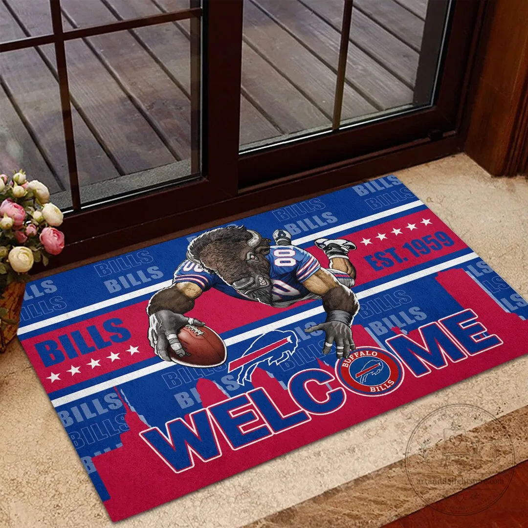 Buffalo Bills Welcome Home Football Team Doormat