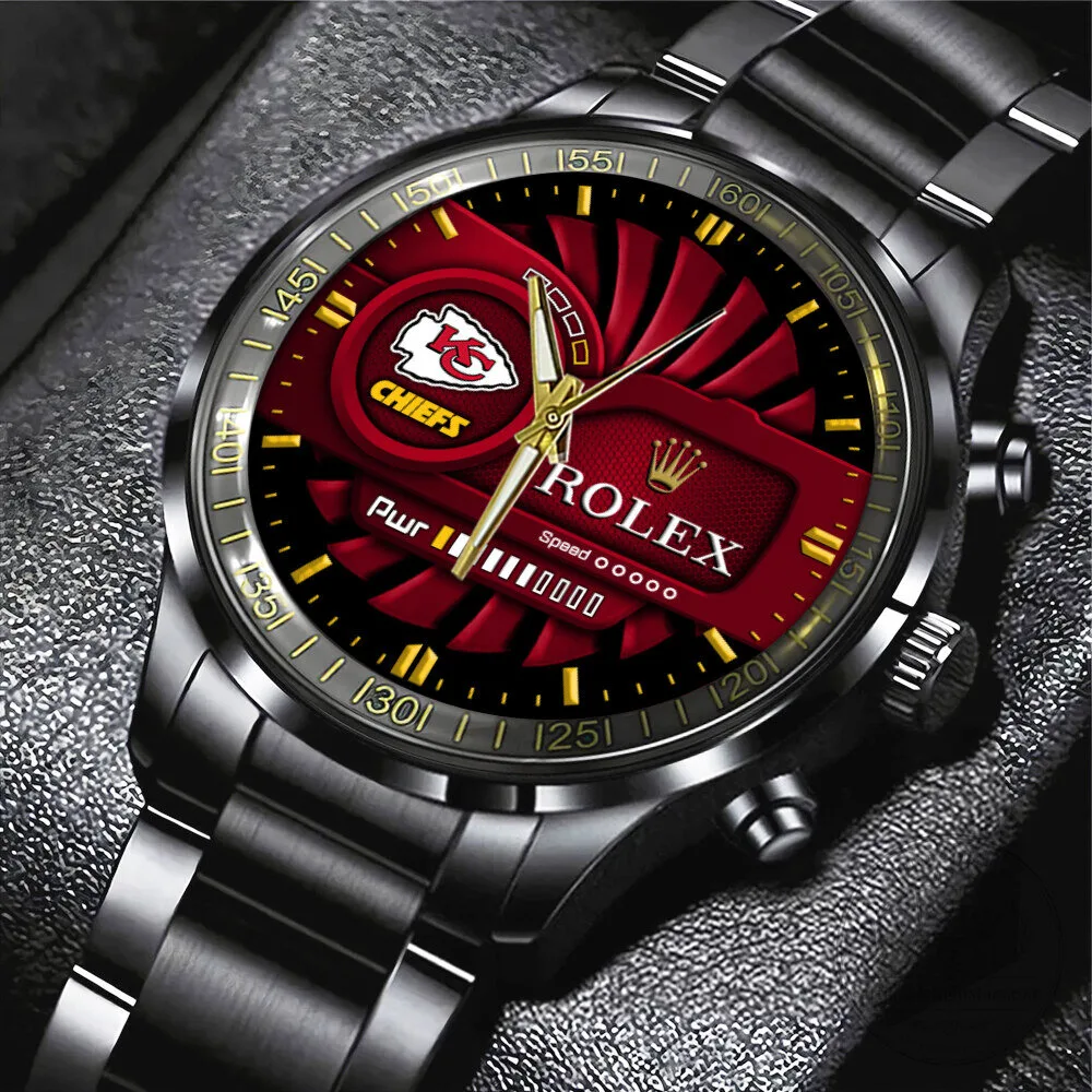 Kansas City Chiefs Rolex Black Stainless Steel Watch