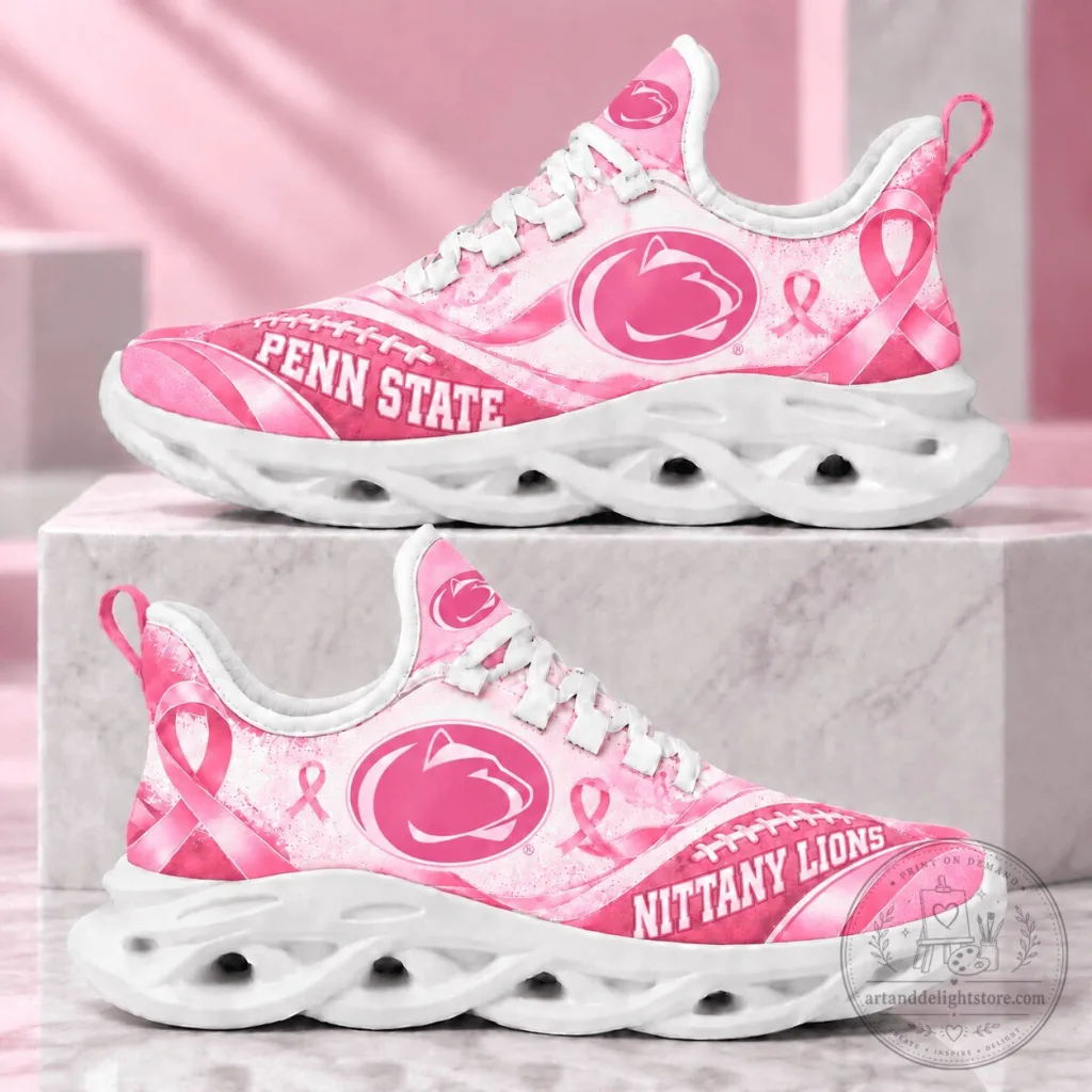 Penn State Nittany Lions Breast Cancer Awareness Pink Chunky Sneakers Penn State Nittany Lions Breast Cancer Awareness Pink Chunky Sneakers