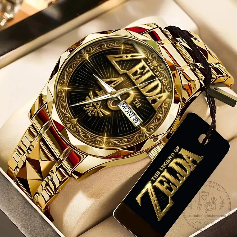 The Legend of Zelda Gold Luxury Quartz Watch, 40th Anniversary Edition
