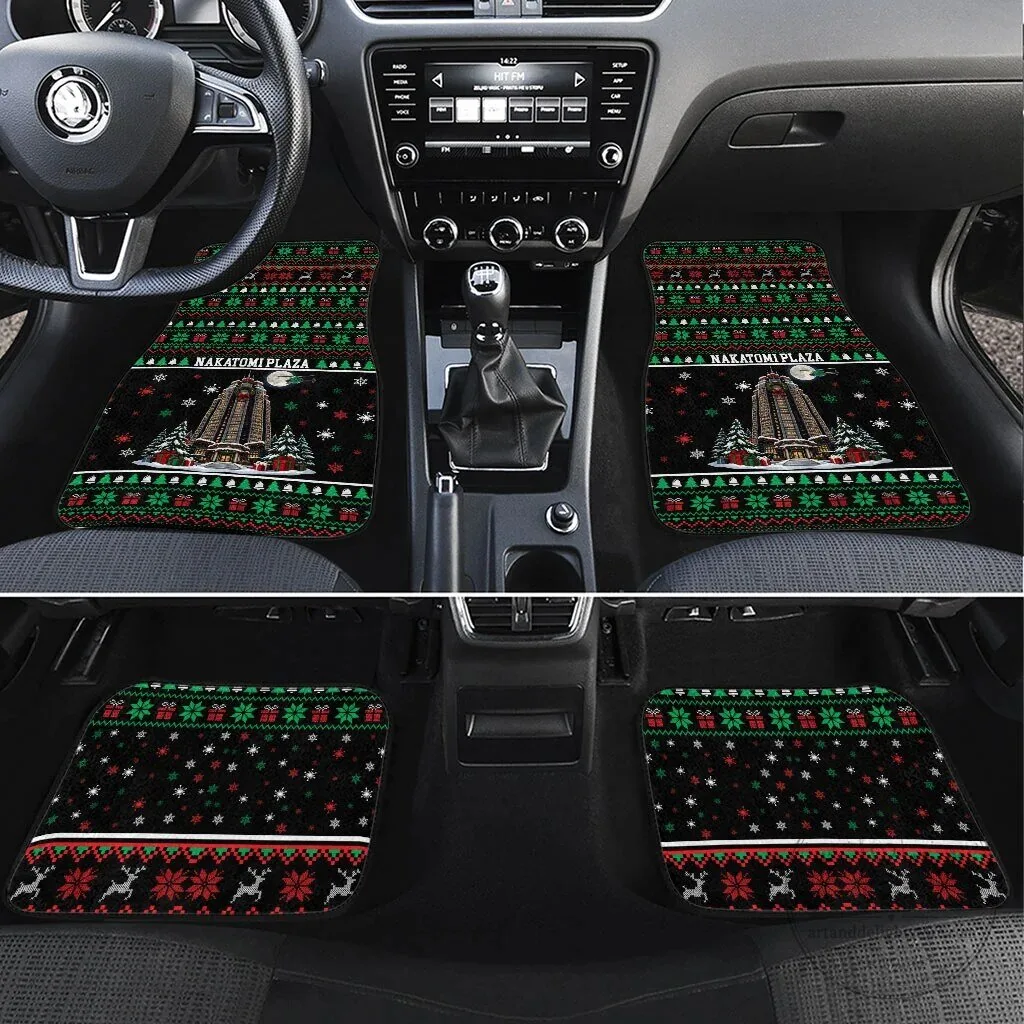 Nakatomi Plaza Christmas Party Ugly Sweater Pattern Car Floor Mats
