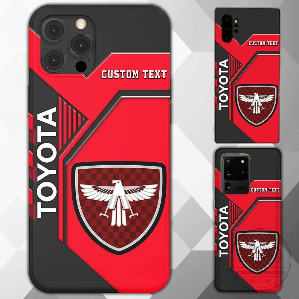 Toyota Custom Name Red and Black Racing Style Phone Case for All Phone Models