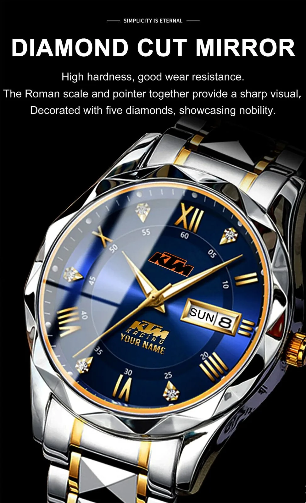 KTM Motorcycles Racing Custom Name Elegant Fashion Design Watch 13 KTM Motorcycles Racing Custom Name Elegant Fashion Design Watch