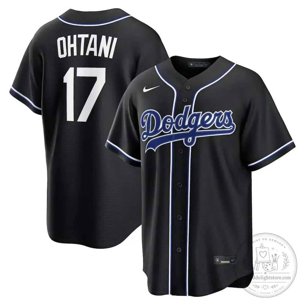 Shohei Ohtani Los Angeles Dodgers Black Fashion Baseball Jersey