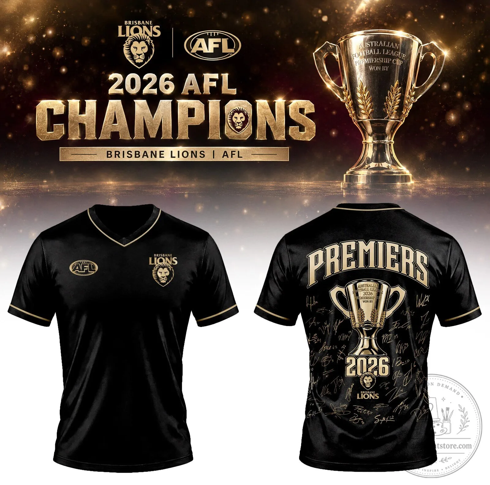 Brisbane Lions 2026 Australian Football League Premiers Champions Football Jersey