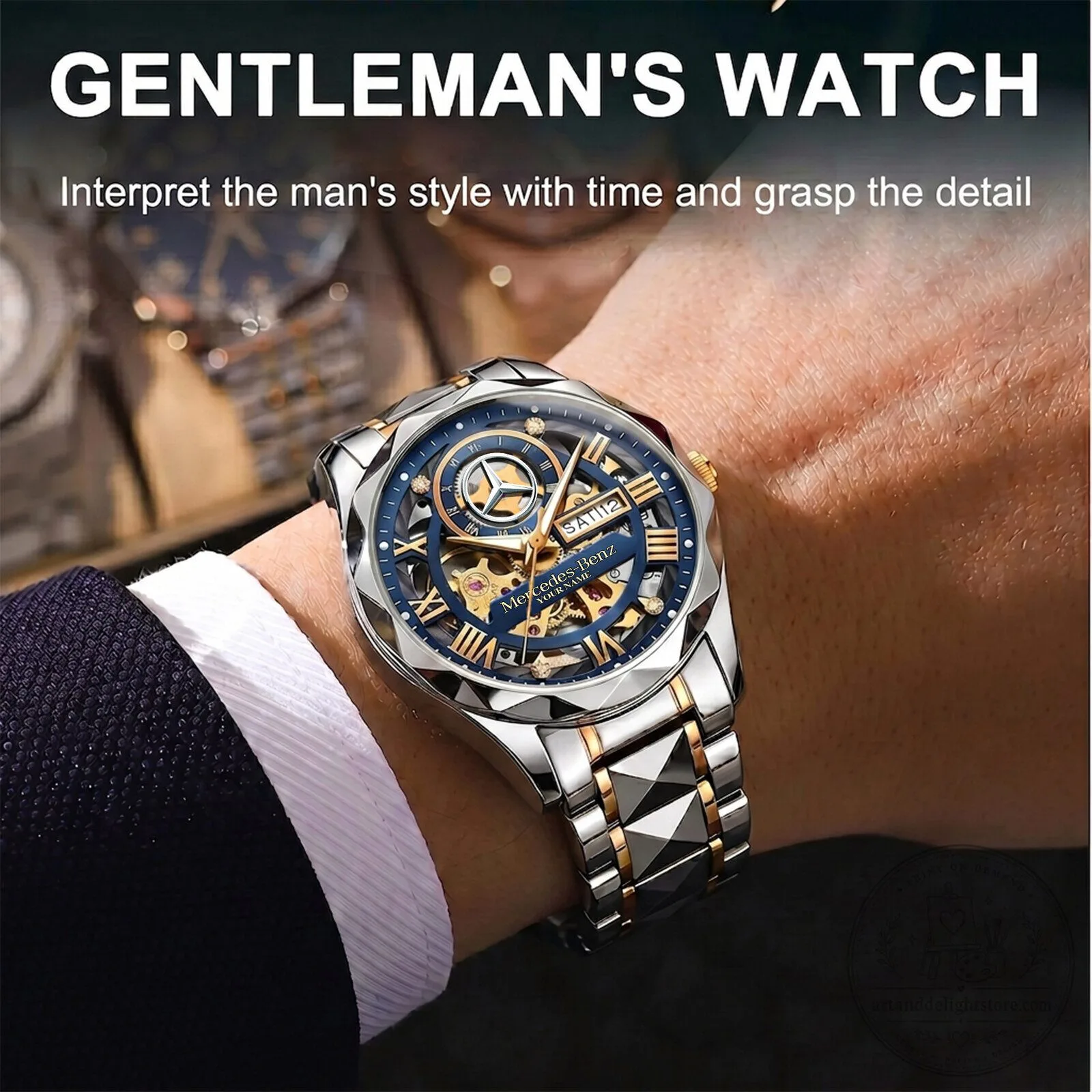 Mercedes-Benz Elegant Fashion Design Custom Name Stainless Steel Watch 6 Mercedes-Benz Elegant Fashion Design Custom Name Stainless Steel Watch